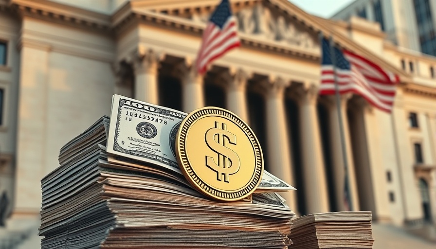 GENIUS Act impact on US Treasury with dollar bills and symbol.