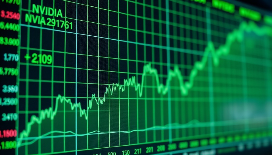 NVIDIA stock market chart depicting revenue growth and price changes over five days.