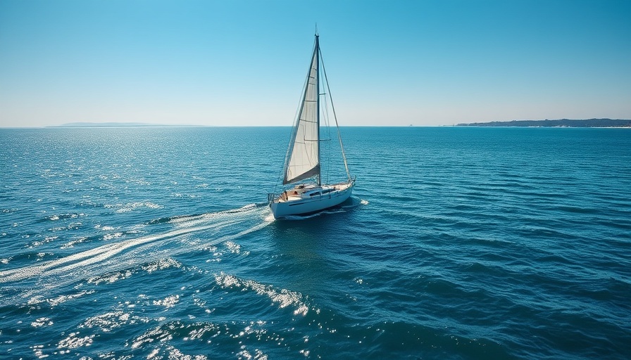 Sailboat gliding on the sea during a successful nautical voyage