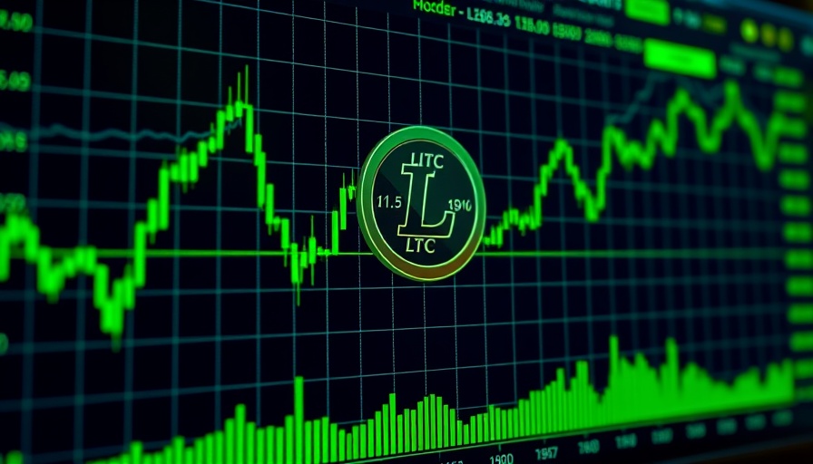 Litecoin (LTC) price chart showing 24-hour rise and fluctuations.