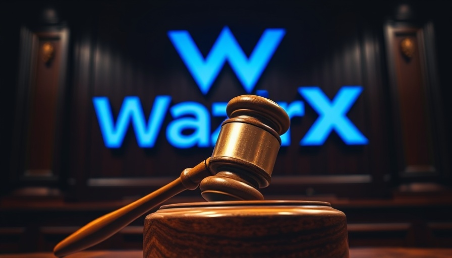 Wooden gavel with WazirX logo, symbolizing crypto decision.