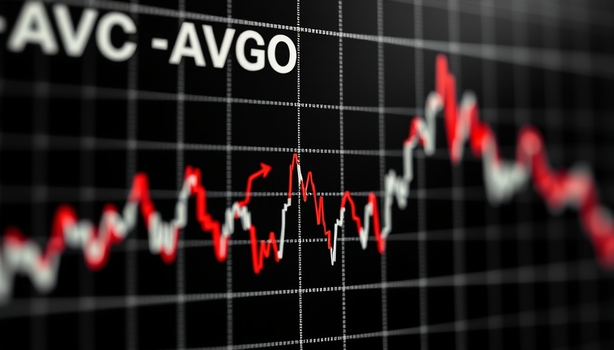 Broadcom AVGO stock price drop depicted in a detailed red graph.