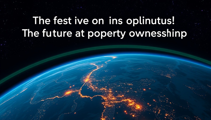 Tokenization and Blockchain in Real Estate: Earth at night with city lights view.