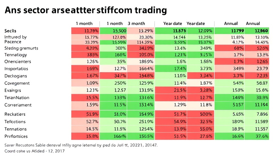 Sector Performance in Trading color-coded table with percentages.