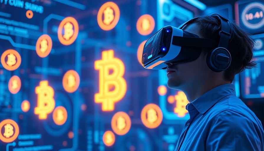 BlockDAG cryptocurrency presale featuring digital coins and VR user.