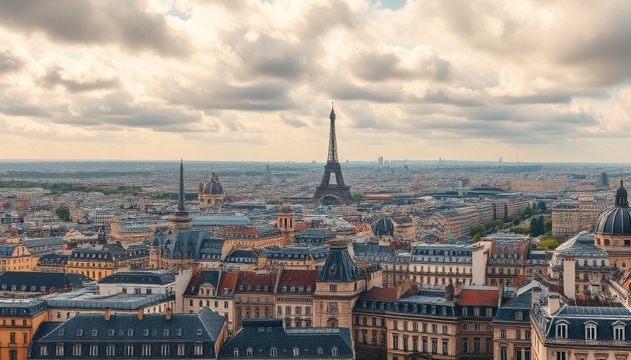 Panoramic view of Paris with Eiffel Tower, highlighting unique tour experiences.
