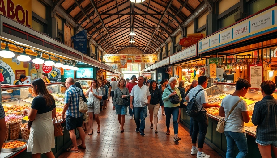Pike Place Market filled with diverse stalls and visitors on a culinary tour.