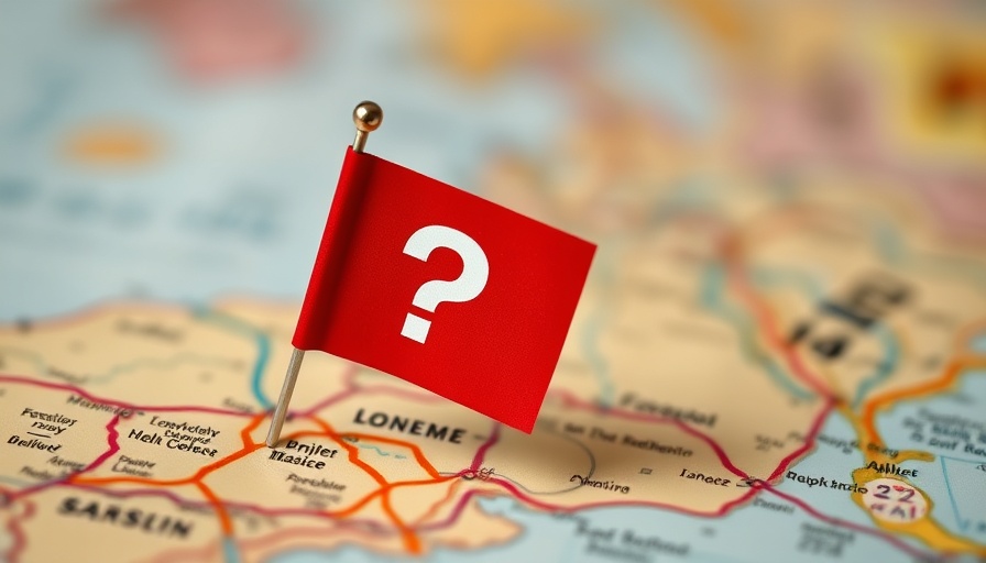 Red flag with question mark for travel quiz October 2024.