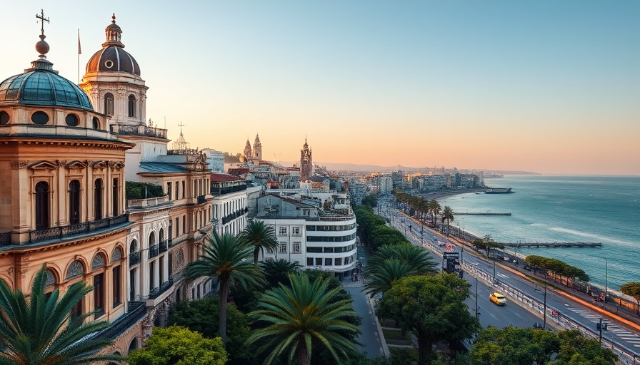 Scenic view of Algiers cityscape at sunset, capturing top tourist attractions.