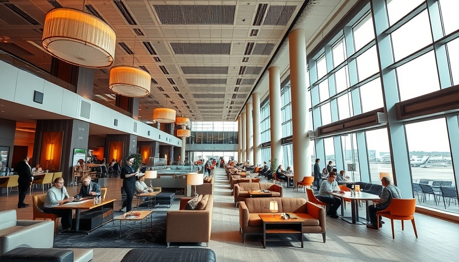 Aspire Lounge Zürich Airport spacious interior with seating and decor.