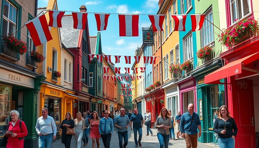 Vibrant street scene on a day trip to Galway, Ireland.