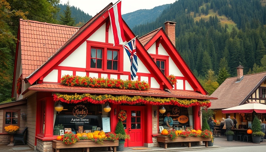 Bavarian-style shop in Helen, Georgia during Oktoberfest.