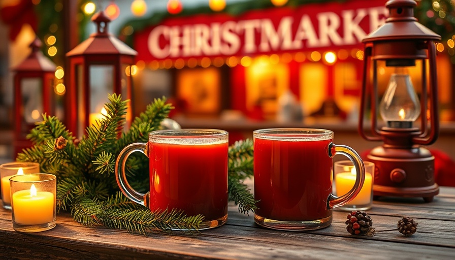 Festive mugs and lantern at Hannover Christmas markets.