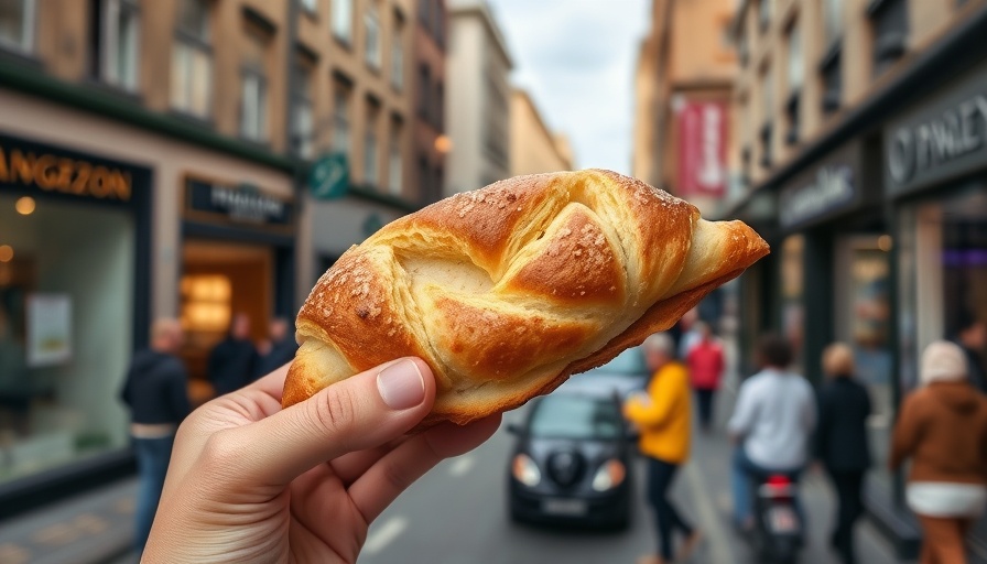Hand holding pastry in Oslo with text about must-visit restaurants.