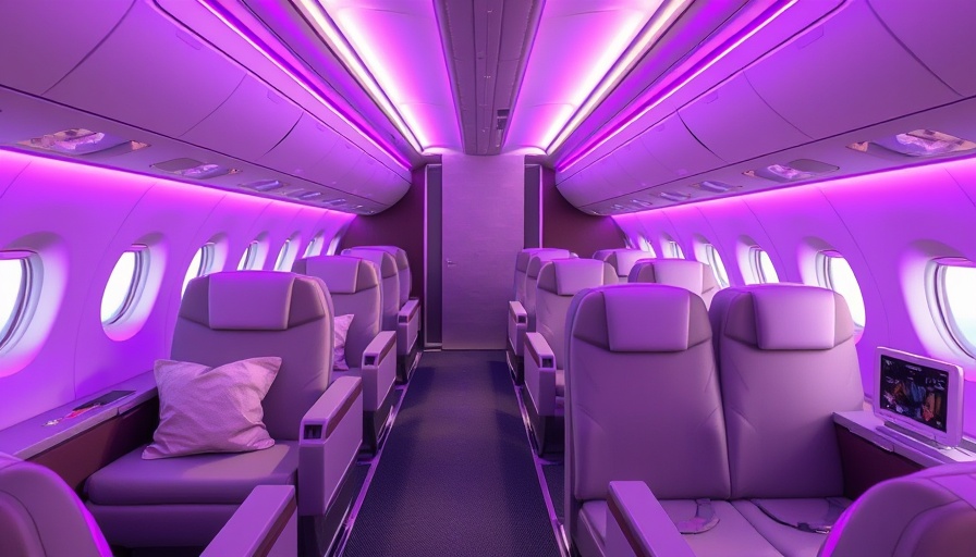 Luxurious business class cabin for relaxing flight to Australia.