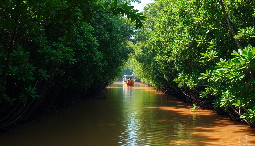 Lush mangrove forest scene at Pichavaram near Pondicherry