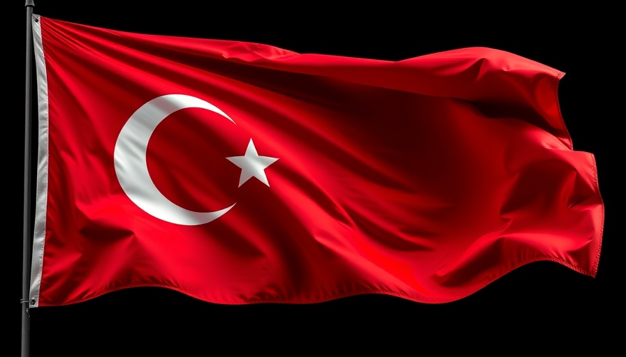 Turkish flag waves vividly, symbolizing Turkey tightens crypto regulations.