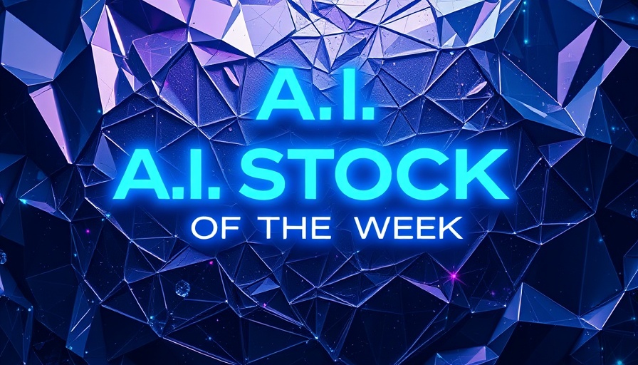 Futuristic AI Stock of the Week design with glowing text