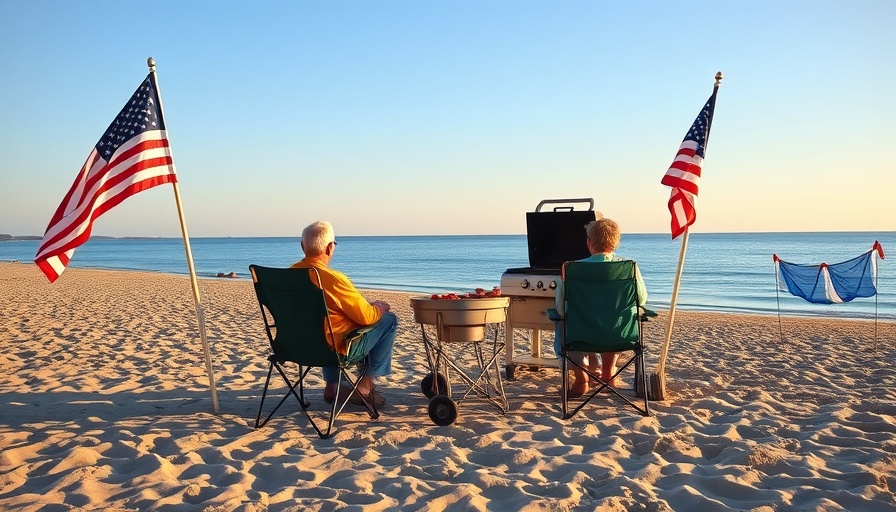 Unique Fourth of July in Charleston beach barbecue scene.