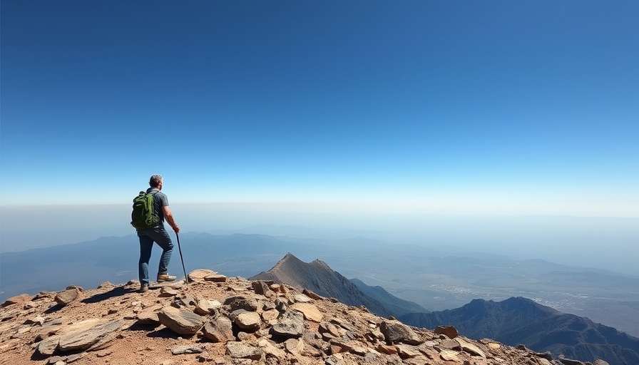 Hiker enjoying the view at La Concha summit