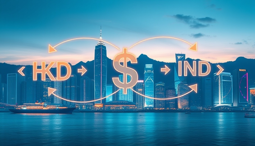 Digital illustration of Hong Kong stablecoin regulation with currency symbols.