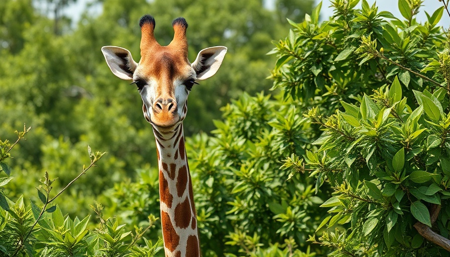Giraffe in Tanzanian foliage, a prominent herbivore of Tanzania.