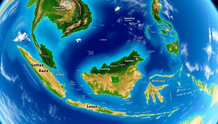 Google Earth map view of Southeast Asia region with country labels.