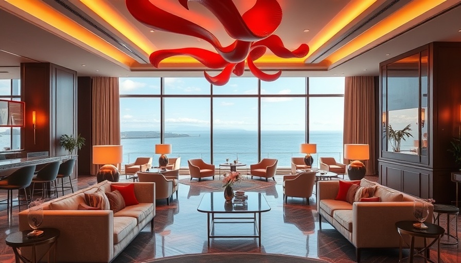 Luxurious NUSTAR Hotel Cebu lounge with sea view and elegant decor.