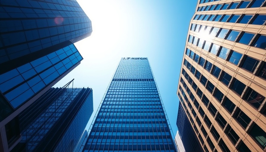 JPMorgan building symbolizing investment reliability under clear blue sky.