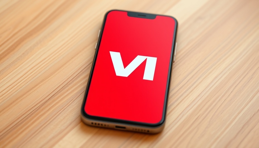 VI logo on a smartphone, highlighting Vodafone Idea shares.