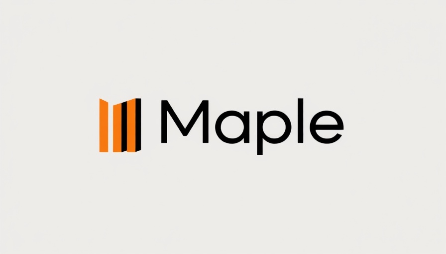 Modern Maple logo with stylized text and vertical stripes.