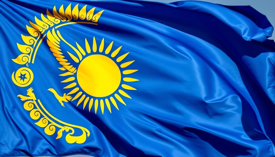 Kazakhstan flag representing Kazakhstan National Crypto Reserve.