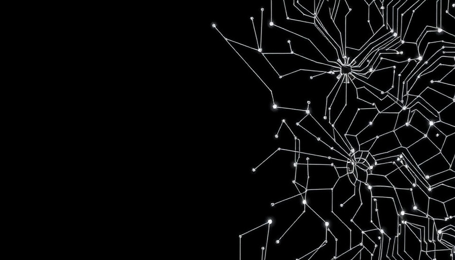 Abstract digital design with circuit spiderweb and dark theme