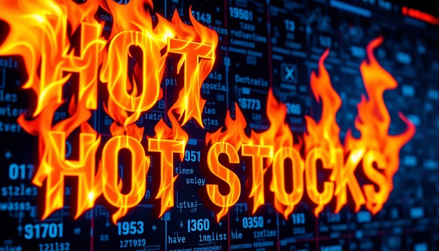 Vantagepoint A.I. Hot Stocks Outlook fiery text on blue digital background.