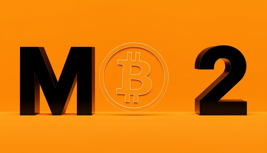 Bitcoin symbol integrated with M2 letters, bold design