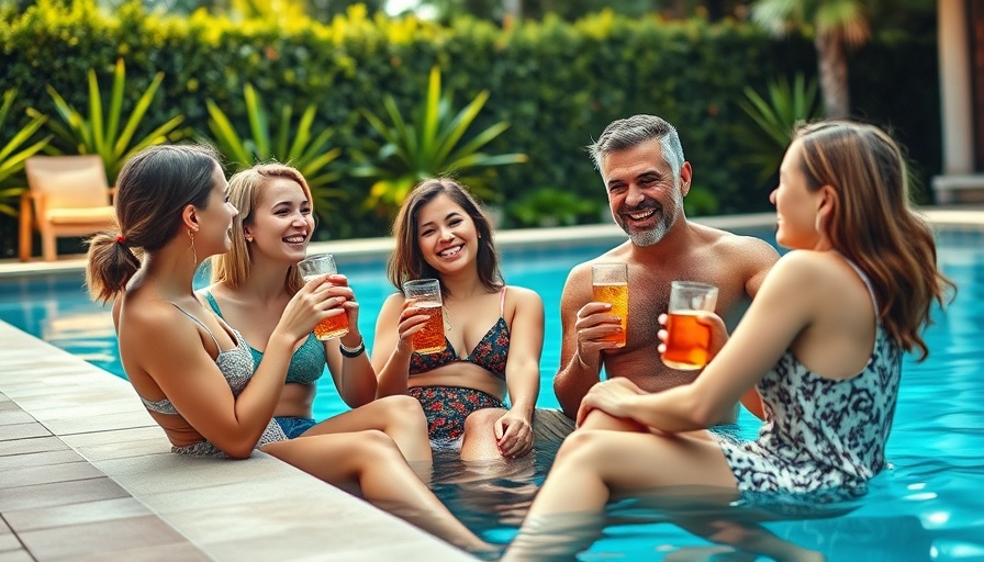 Happy family by the pool at Travel Madness Expo 2025.