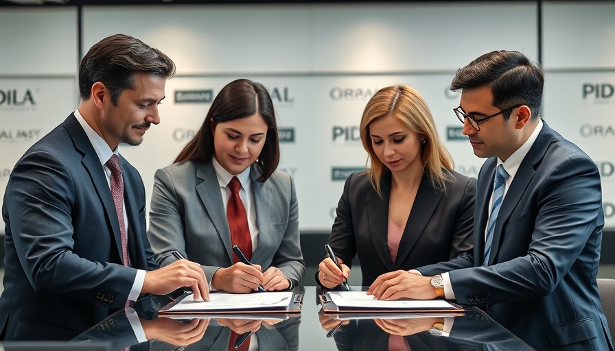 Ascott Oakwood Development in Tirupati contract signing with professionals in formal suits.