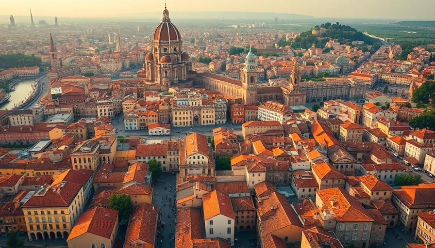 Aerial view of Verona's charming rooftops and cityscape.