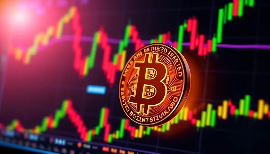 Bitcoin trading scene with charts illustrating economic movement and price surge.