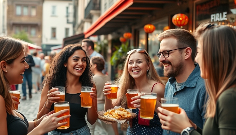 Prague Monthly Recap May 2025: Friends gathering in a beer garden.