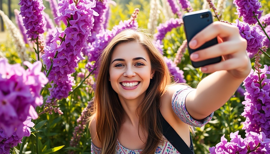 Woman enjoying cherry blossom season in Prague garden.
