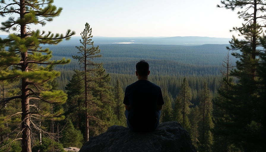 Person in forest reflecting on AI in travel blogging threats.
