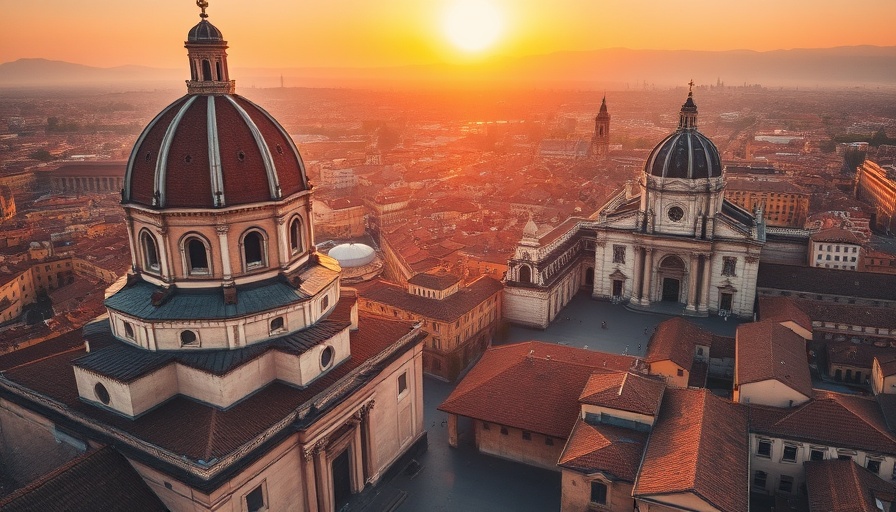 Aerial view of historic Bologna at sunset featuring churches, best things to do in Bologna.