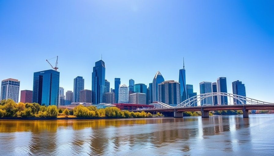 Brisbane cityscape with iconic bridge and river reflection, things to do in Queensland.