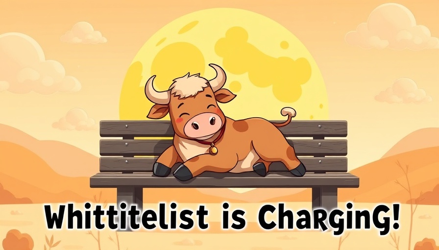 Cute cartoon bull with MoonBull Whitelist promo.