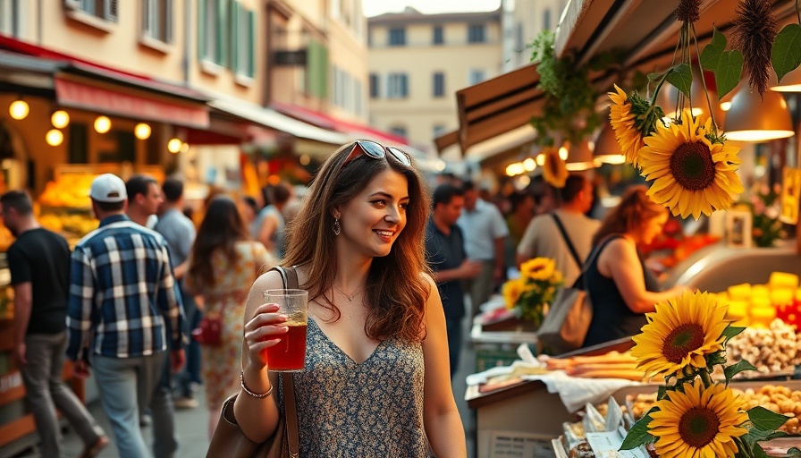 Culinary Travel in Europe: Vibrant market scene with food stalls.