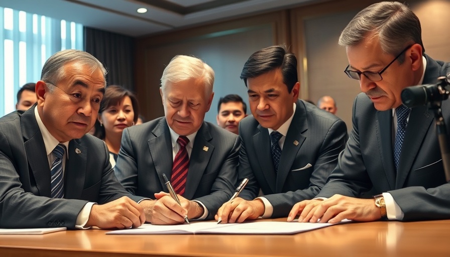 GENIUS Act on cryptocurrency regulation being signed in a formal setting.