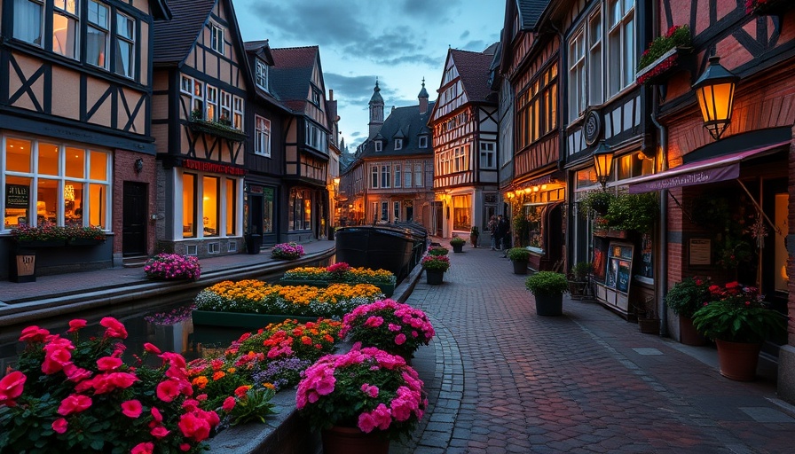 Charming European canal scene at dusk, ideal for those looking to fly economy to Europe on points.