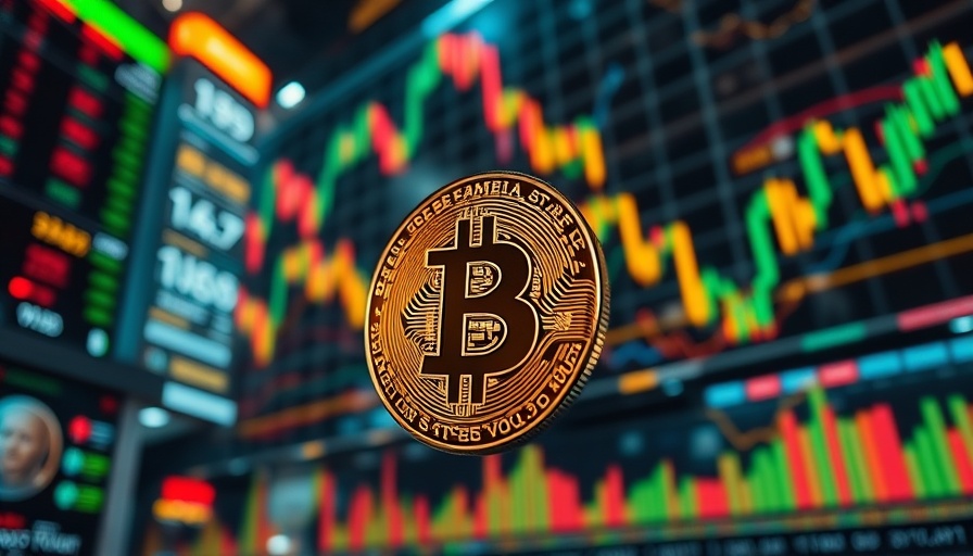 Vibrant crypto market scene depicting Bitcoin amidst trading charts.