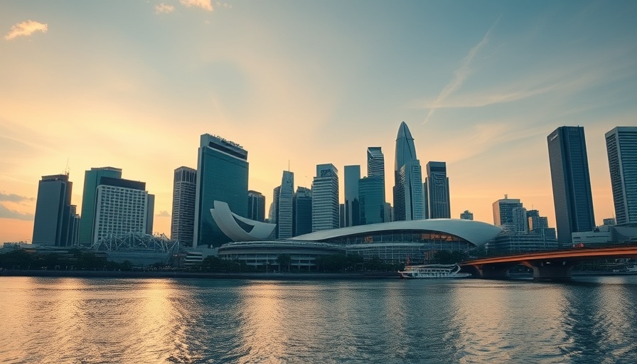 Breathtaking Singapore cityscape at dusk with Agoda affordable flight deals.
